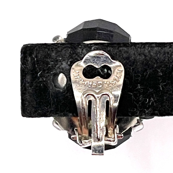 West Germany Signed Vntage Black Lava Rock Look Clip-on Cluster Earrings - Picture 13 of 13
